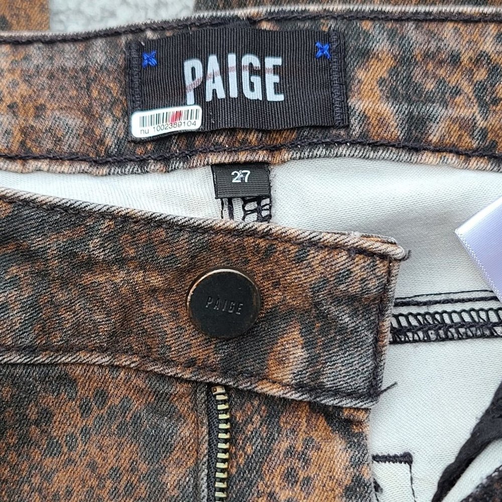 Paige Hoxton Ultra Skinny Coated Brown Snakeskin Jeans Size 27 NWOT - Picture 3 of 12